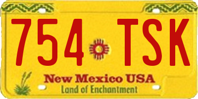 NM license plate 754TSK