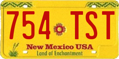 NM license plate 754TST
