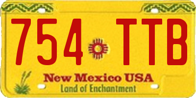 NM license plate 754TTB