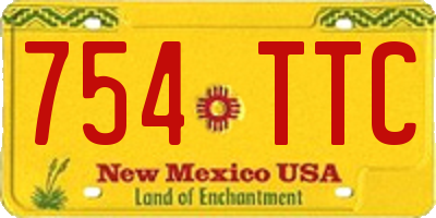NM license plate 754TTC