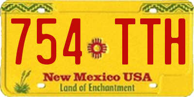 NM license plate 754TTH