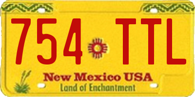 NM license plate 754TTL