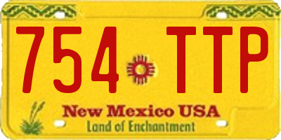NM license plate 754TTP