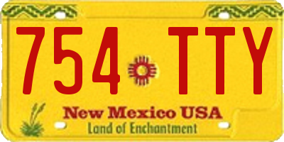 NM license plate 754TTY