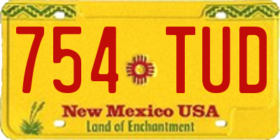 NM license plate 754TUD