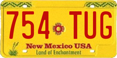 NM license plate 754TUG
