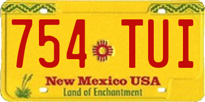 NM license plate 754TUI