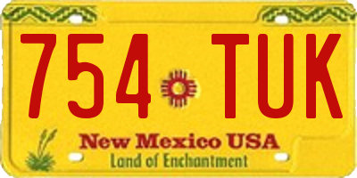 NM license plate 754TUK