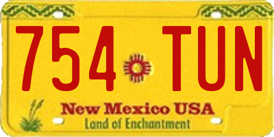 NM license plate 754TUN
