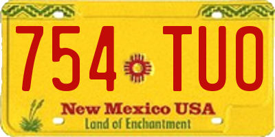 NM license plate 754TUO