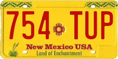 NM license plate 754TUP