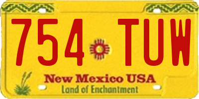 NM license plate 754TUW