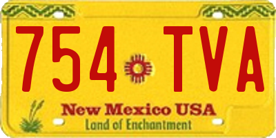 NM license plate 754TVA