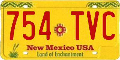 NM license plate 754TVC