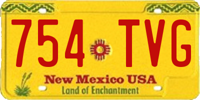 NM license plate 754TVG