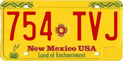 NM license plate 754TVJ