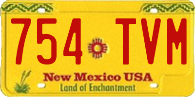 NM license plate 754TVM
