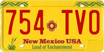 NM license plate 754TVO