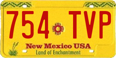 NM license plate 754TVP