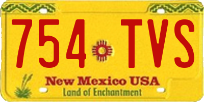 NM license plate 754TVS