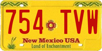 NM license plate 754TVW