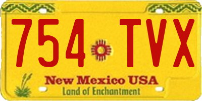NM license plate 754TVX