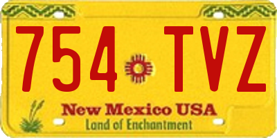 NM license plate 754TVZ