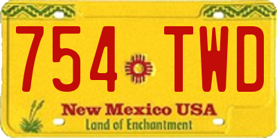 NM license plate 754TWD