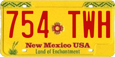 NM license plate 754TWH