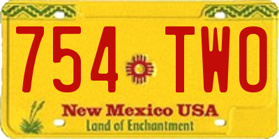 NM license plate 754TWO