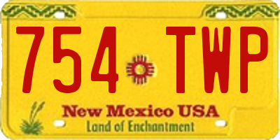 NM license plate 754TWP
