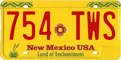 NM license plate 754TWS