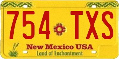 NM license plate 754TXS