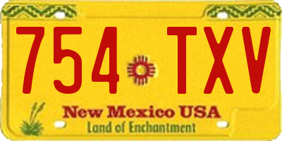 NM license plate 754TXV