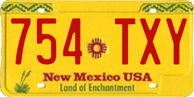 NM license plate 754TXY