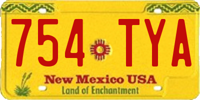 NM license plate 754TYA