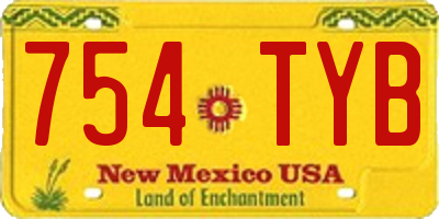 NM license plate 754TYB