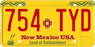 NM license plate 754TYD