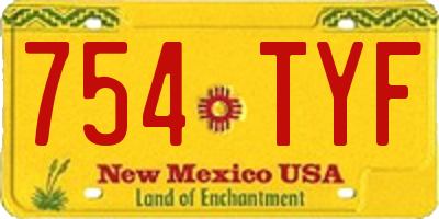 NM license plate 754TYF