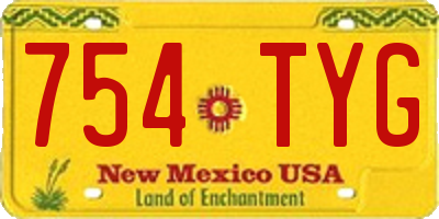 NM license plate 754TYG