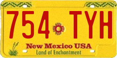 NM license plate 754TYH