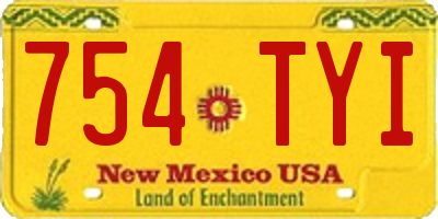 NM license plate 754TYI