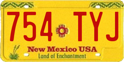 NM license plate 754TYJ