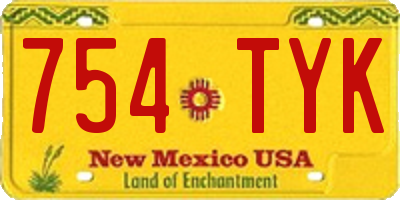 NM license plate 754TYK