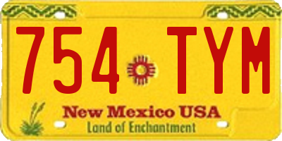 NM license plate 754TYM
