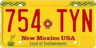 NM license plate 754TYN