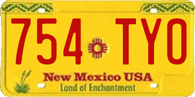NM license plate 754TYO