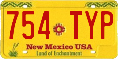 NM license plate 754TYP