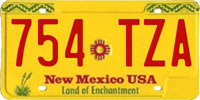 NM license plate 754TZA