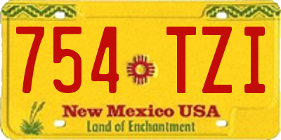 NM license plate 754TZI